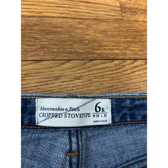 Abercrombie & Fitch Cropped Stovepipe Wide Leg Denim Jeans Womens Sz 6R (28x26) - Picture 3 of 5